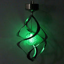 Solar Power LED Light Wind Spinner Chimes Spiral Garden Courtyard Hanging Lamp