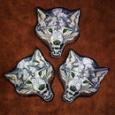 Animal wolf head iron on patches Sew-on embroidered patch motif applique  JR