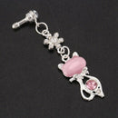 3.5mm Jack Cat Crystal Dust Plug Pink P9I2