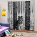 2 Panels Silky Polyester Window Curtain Darkening Thermal Bath Drape - Gray Wolf