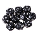 10pcs 16 Sided D16 14mm Acrylic Opaque Dice for Role Playing Game RPG Black