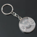 Stylish 50 Year Calendar Key Chain Keyring Keyfob Metal Alloy Ring Compass FT