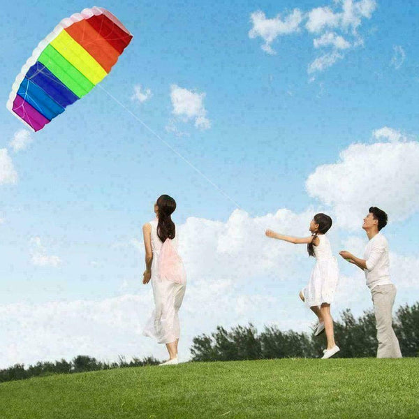 1.4m Regenbogen Dual Line Stunt Parafoil Power Sport Neu Drachen Outdoor Sp L0W8