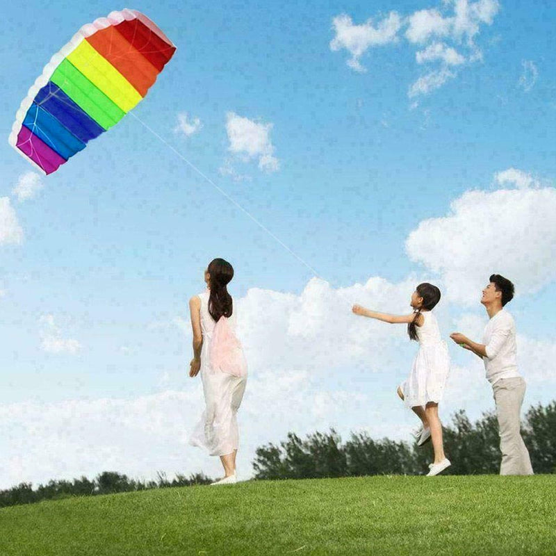 1.4m Regenbogen Dual Line Stunt Parafoil Power Sport Neu Drachen Outdoor Sp L0W8