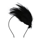 Black Feather Metal Headband Hair Band Fascinator Lady Fashion I4F6