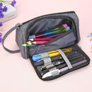 Simple Canvas Candy Colored Large Capacity Stationery Bag Cosmetic Package