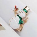 1x Exquisite Christmas Snowman Inlaid Rhinestones Brooch Pin Scarves Shawl