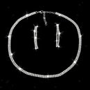 Crystal Rhinestone Necklace Drop Earrings Jewelry Set Wedding Bridal Party