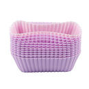 Muffin Cup 12 PCS Rectangle Silicone Soap Cookies Cupcake Bakeware Pan Tray K7L5