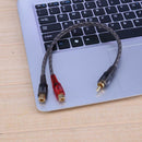 1pc 30cm 2 RCA Male to 1 RCA Female OFC Splitter Cable for Car Audio System A