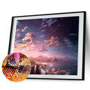 Diamond Painting Clouds Over Mountains DIY Full Round Wall Picture 40x30cm