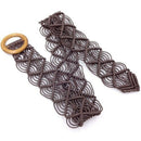 Wax Rope Knitted Belt Round Wooden Buckle Boho Women Belt Simple Harajuku S
