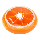 Outdoor Travel Pill Portable 7 Day Rotating Pill Case Orange