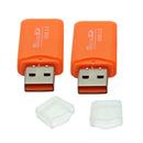 2Pcs Mini Orange USB 2.0 Memory Card Reader Capacity 64G For PC Laptop New LAM