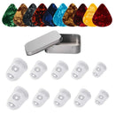 Premium Guitar Picks 10pcs Variety Color with Finger Holder, 1pc Metal Storage