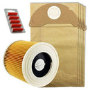 5 X Wet & Dry IPX4 MV2 Bags & Filter For Karcher Vacuum Cleaner + Fresh