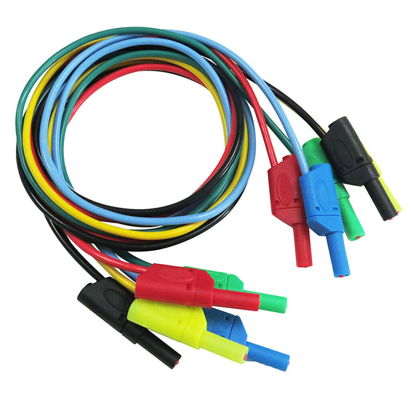 5pc/set 4mm Banana to Banana Plug Silicone 1M Test Cable for Multimeter