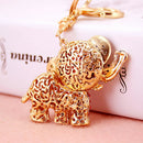 Women Ladies Rhinestone Elephant Charm Pendent Keychain Keyring Gifts Purple