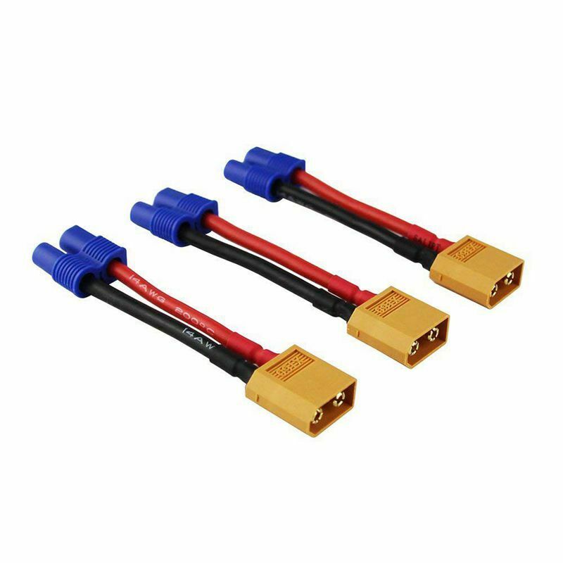 3pcs XT60 XT-60 Male to EC3 Female Connector Adapter Wire for RC Lipo Batte T6X8