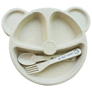Baby bowl+spoon + fork Feeding Food Tableware Cartoon Panda Kids Dishes Bab C1T9