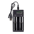 USB Port Dual Slots Charger Universal For 3.7V 18650 16340 14500 Li-ion Battery