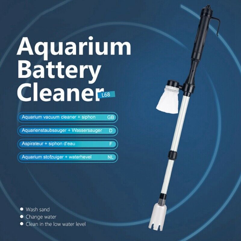 Electric Fish Tank Vacuum Cleaner Syphon Operated Gravel Water Filter Clean D8E7