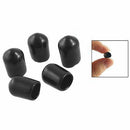 100 Pcs 6mm Inner Dia Round Tip Black PVC Insulated End Caps B6X9