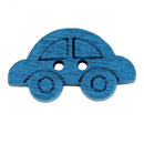 Pack of 50 Mixed Colours Car Shape 2 holes Wooden Buttons