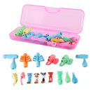 Kids Writing Pencil Holder Rubber Children Pen Aid Grip Tools Set (Red) A