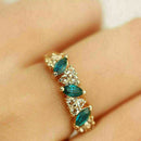 Luxury Women Ladies Emerald Rhinestone Crystal Finger Ring Dazzling Gift