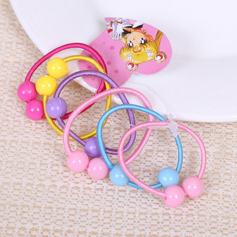 50 Pcs Assorted Elastic Rubber Hair Rope Band Ponytail Holder for Kids Girl LJAU