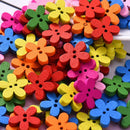 100 PCS 2 Holes Flower Wooden Decorative Buttons Multicolor Plum Wooden Blossom