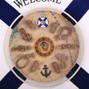 35cm Nautical Decor, Seaside Life Ring Buoy, Wall Clock, Home Hanging Blue