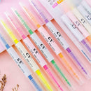 6pcs Creative Double Headed Highlighter Gel Pen Marker Pens Kids Supplies I3X7