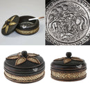 Creative Wooden Ashtray with Lid Thai Style Craft Bussiness Gift Decor Large