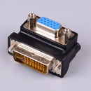 DVI-I 24+5 pin male to VGA 15 pin female 90 degree convertor adapter black  Pg