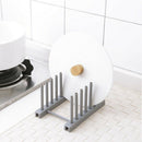 Kitchen Organizer Pot Lid Rack Dish Rrain Rack Spoon Holder Shelf Cutting B H4W5