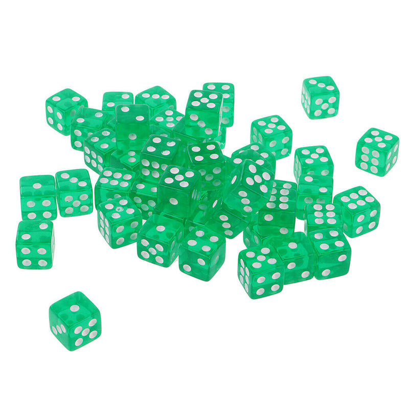 50 pieces Translucent Dice D6 Set for Bringing Fun to a Game or Learning Math