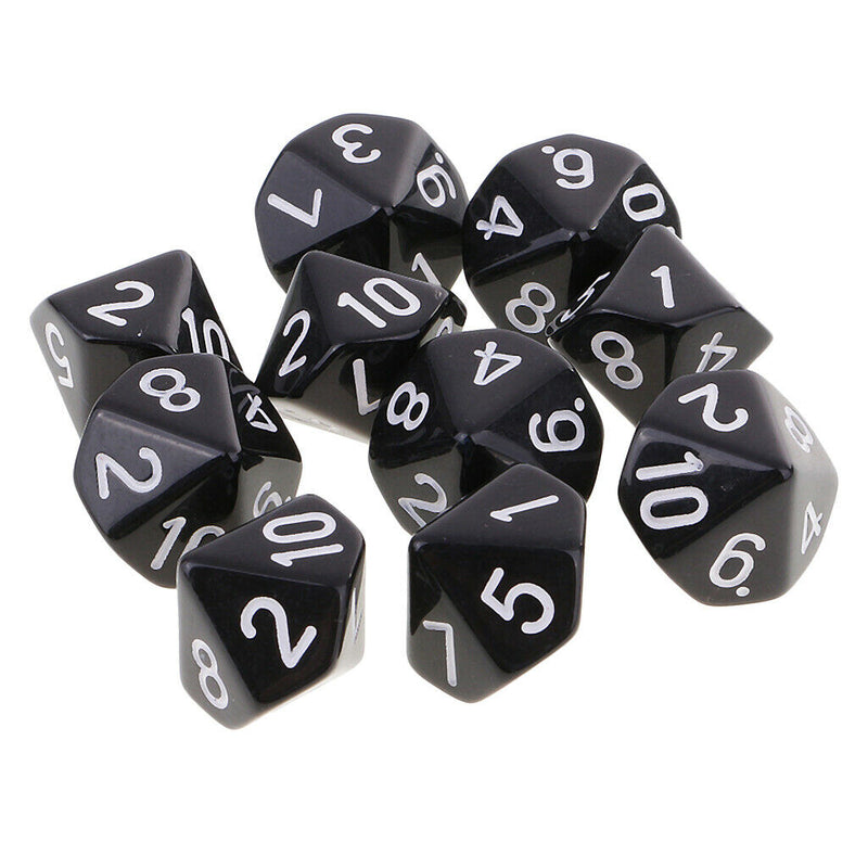 10pcs 10 Sided Dice D10 Polyhedral Dice for  DND RPG MTG