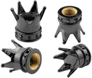 4 x Black Chrome Crown Tire/Wheel Air Stem Valve Caps for car-truck-bicycles //