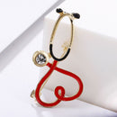 Fashion Love Heart Stethoscope Enamel Brooch Badge Pin Lapel Jewelry DecoraSEAU