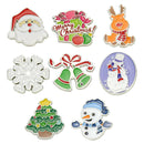 8pcs Christmas Brooch Pins for Women, Multi-Colored Ally Crystal Enamel Jewelry