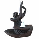 1X(Ceramic Backflow Incense Burner Tathagata Buddha Incense Cones Stick Hol