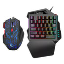 One-Handed 35 Keys Wired Game Keyboard + Mouse Gift For PC Gaming, Durable,