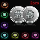 2X LED Car Cup Holder Lights Pad For CAR Interior Atmosphere Lamp Lights US