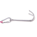 Scuba Diving Stainless Steel Dual Reef Hook & Coil Lanyard Carabiner Pink