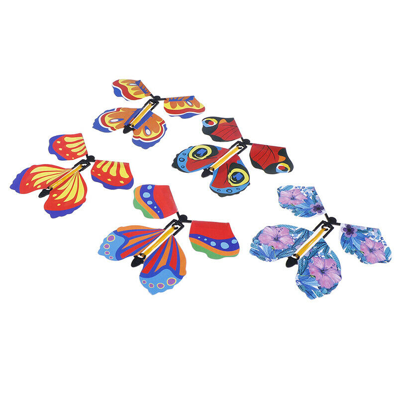 Magic Flying in the Book Butterfly Rubber Band Powered Wind Up Butterfly To3C