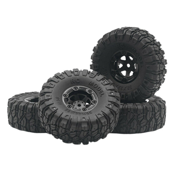 4x RC Rubber Tyres  Set Fit for WLTOYS 12428 RC Car Buggy Truck DIY Parts
