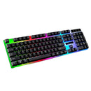 LED Illuminated USB 2.0 Gaming Keyboard Universal Plastic Keypad Black