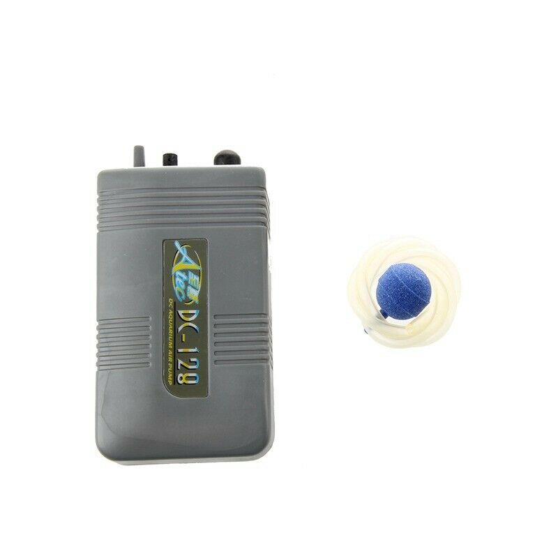 Portable Battery-Operated Fish Tank Aquarium Air Pump--Grey